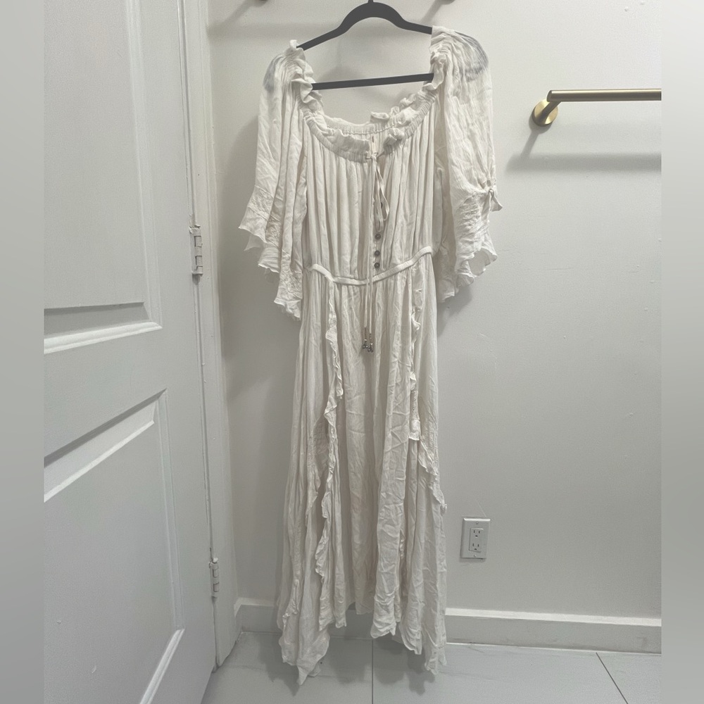 Free people beach bliss maxi dress, endless summer off the shoulder size small